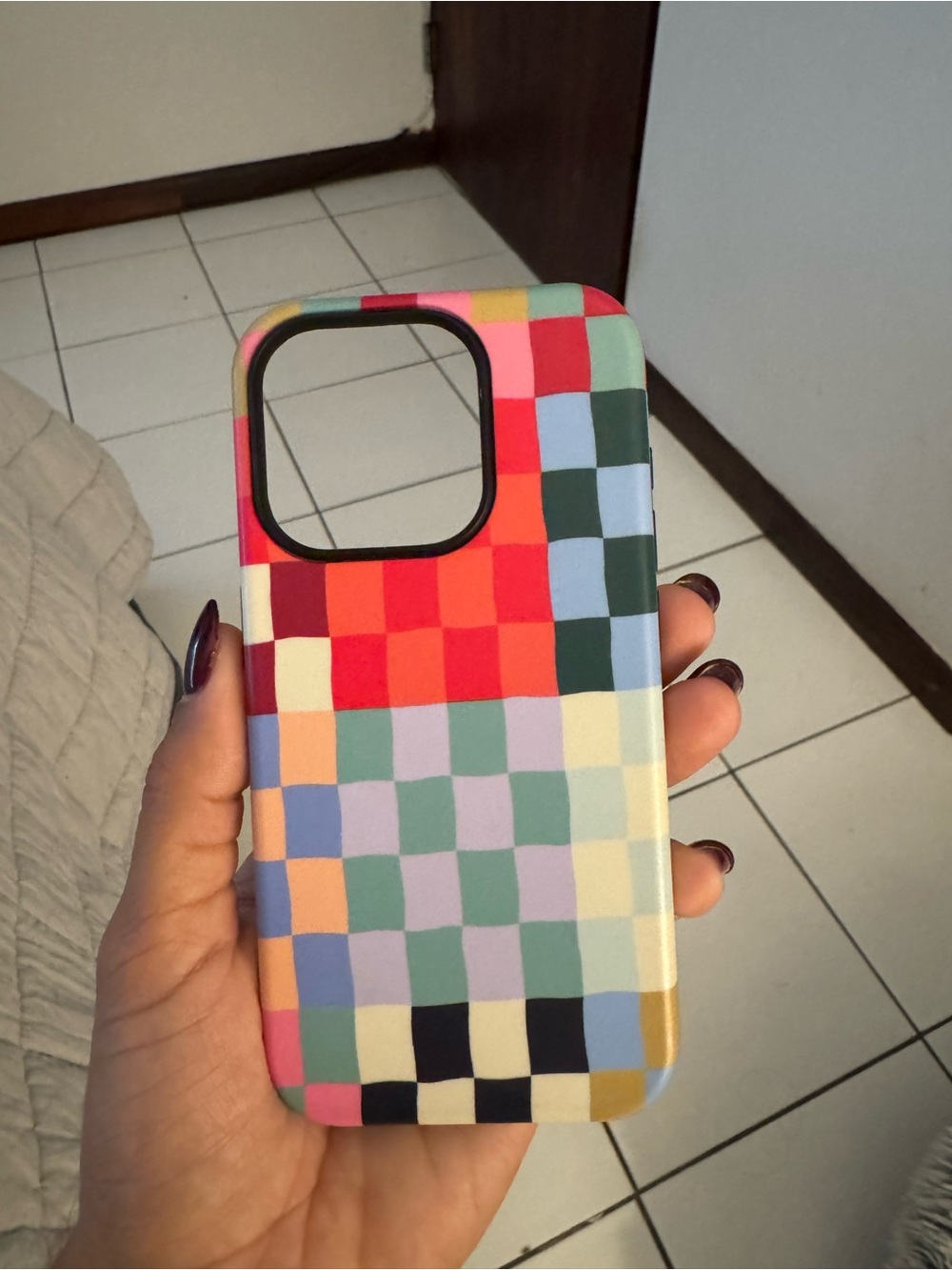 Colorful Checkered Phone Case - Multicolor